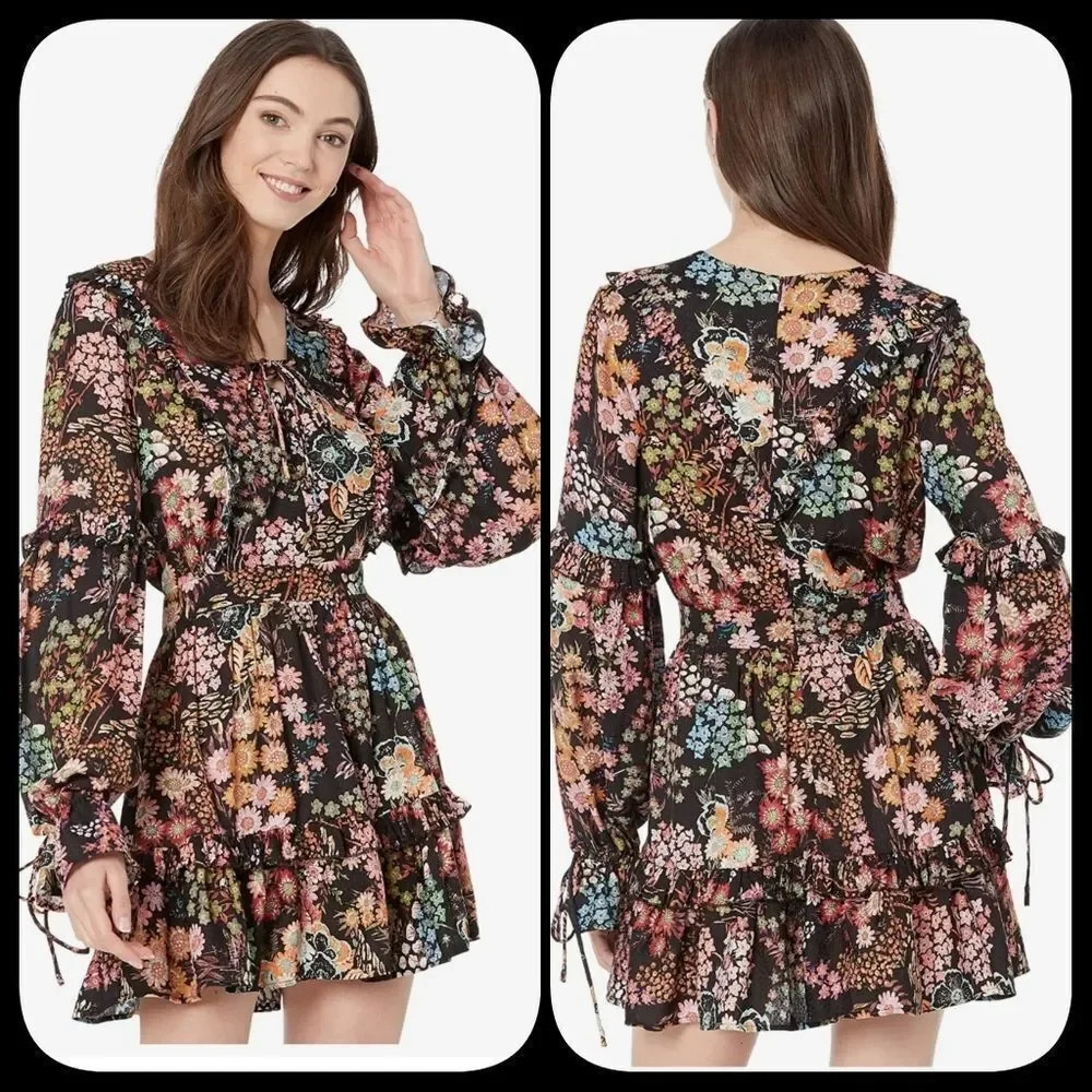 TED Baker London Hendria Mini Dress with Ruffle Details